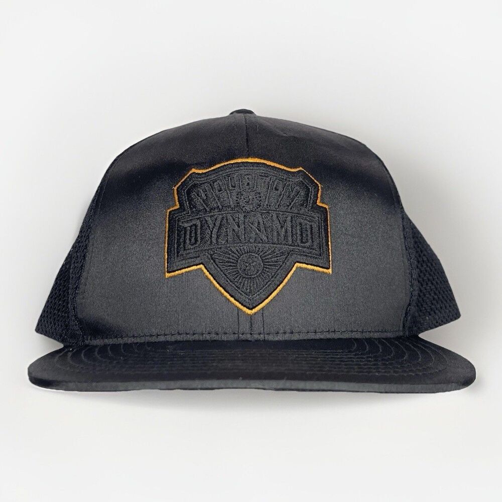 Houston Dynamo Mitchell & Ness Snapback Hat Trucker Cap Black Mesh Adjustable